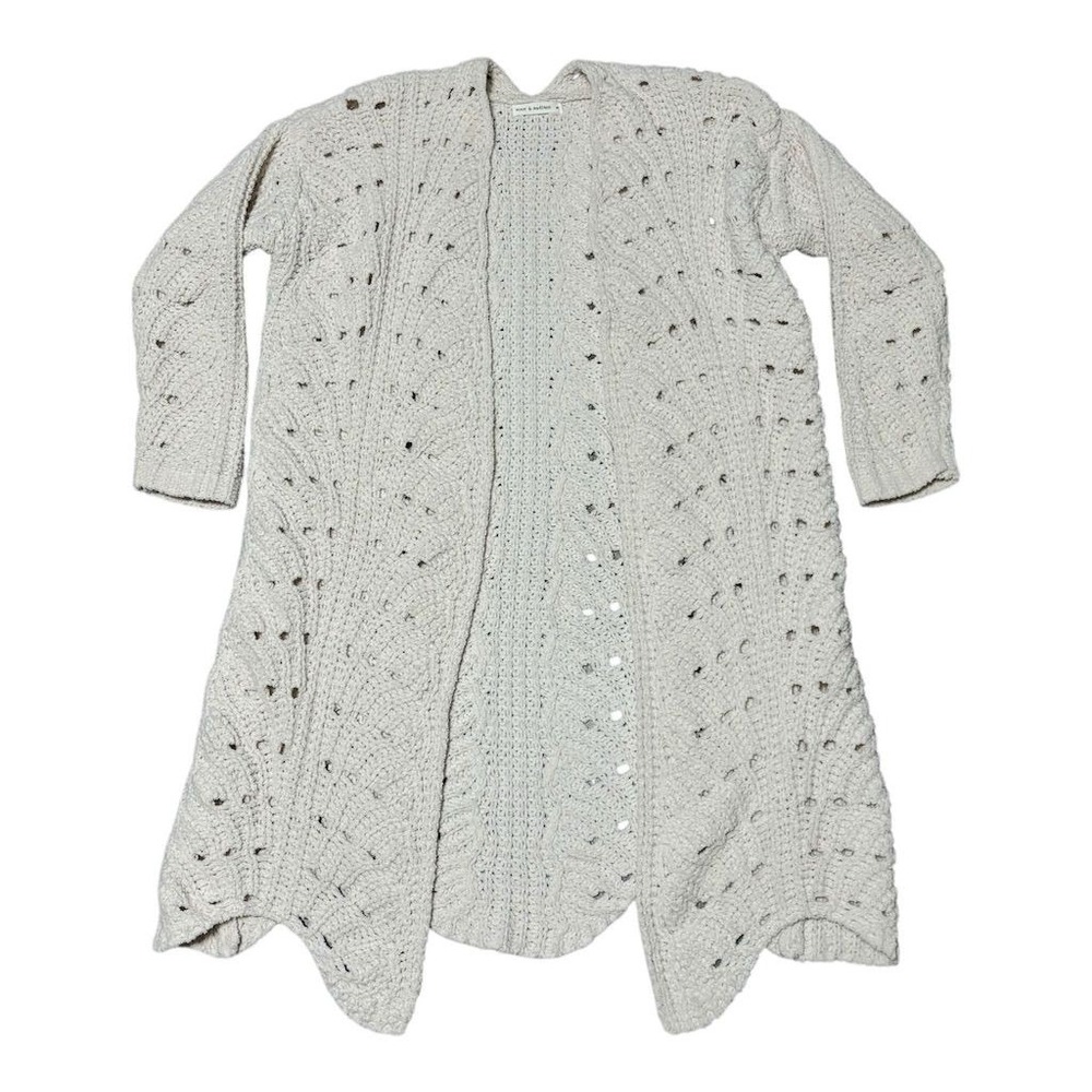 Moon & Madison Women's‎ Ivory Crochet Open-Front Cardigan Size M